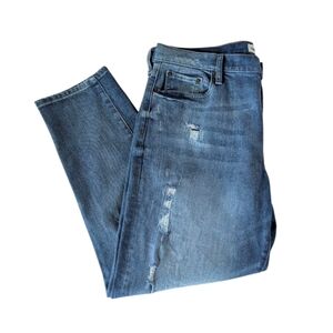 Gap Best Girlfriend Slim Straight Jeans Holden Repair Distressed Blue 12 / 31 R